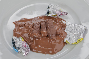 melted chocolate bunnies