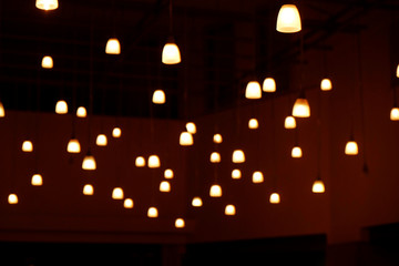 Background of ceiling with lights, close-up