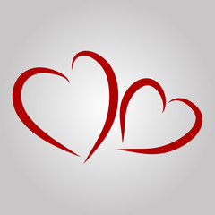 Vector hearts silhouettes