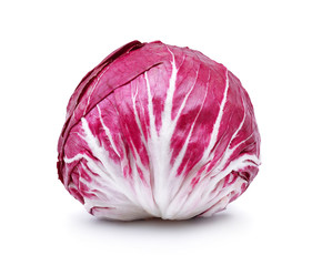 Radicchio, red salad isolated on white background