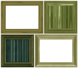 wooden frame isolated on white, set