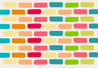 Brick wall colorful illustration background