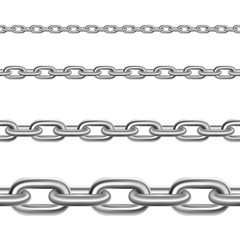 Steel Chains Horizontal Realistic Set 