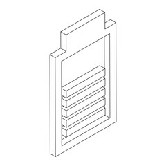 Battery icon, isometric 3d style 