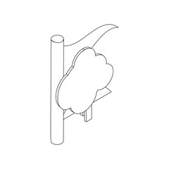 Paintball game flag icon, isometric 3d style