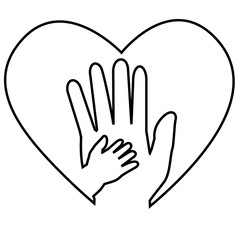 Adult Hand and Baby Hand at Love Shape