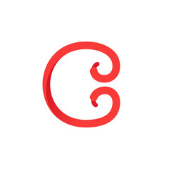 C letter logo formed by shoe lace.