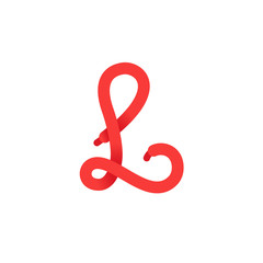 Obraz premium L letter logo formed by shoe lace.