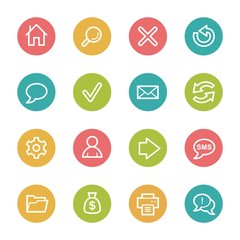 Web and internet, home and search, folder and print, arrows and