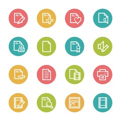 Document web icons set