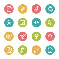 Green ecology web icons set