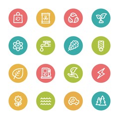 Green ecology web icons set