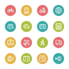 Transport web icons set
