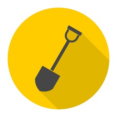 Shovel - vector icon with long shadow