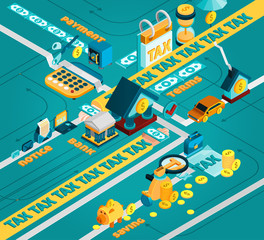 Tax Isometric Concept 