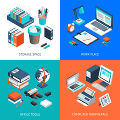 Office 2x2 Isometric Design Concept