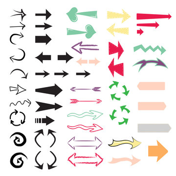 
set of decorative arrows , each element parsed