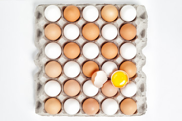 eggs and egg tray as a background