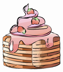 set of colorful sweet treats illustrations - Illustration