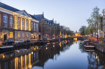 Cityscape with Night Lights, Amsterdam