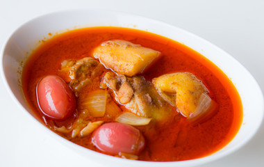 Closeup chicken curry