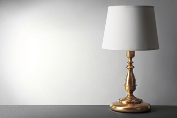 Table lamp on gray background