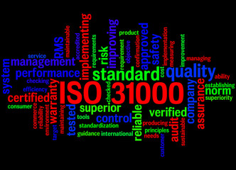 ISO 31000 - Risk management, word cloud concept 9