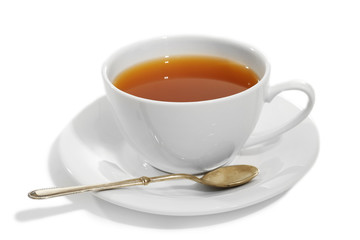 Porcelain cup of tea isolated on white background
