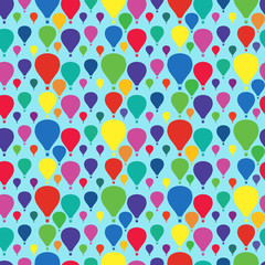 Seamless pattern with bright colored balloons. Surface design.