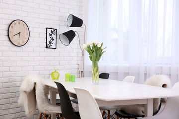 Beautiful interior with table and chairs