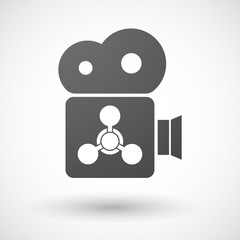Isolated cinema camera icon with a chemical weapon sign