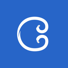 C letter logo formed by shoe lace.