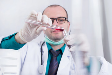 Doctor doing analysis in a lab