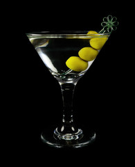 Martini cocktail with olives