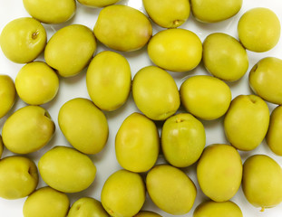 Green juicy olives