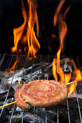 sausages on the grill