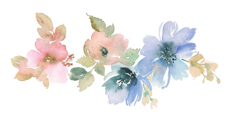 Flowers watercolor illustration