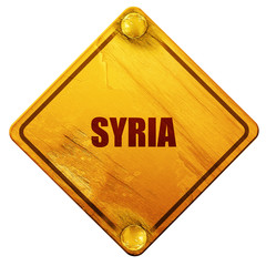 Greetings from syria, 3D rendering, isolated grunge yellow road 