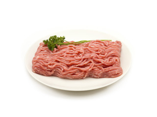 Raw Ground Beef on a Plate