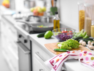 Vegetables on a kitchen table
