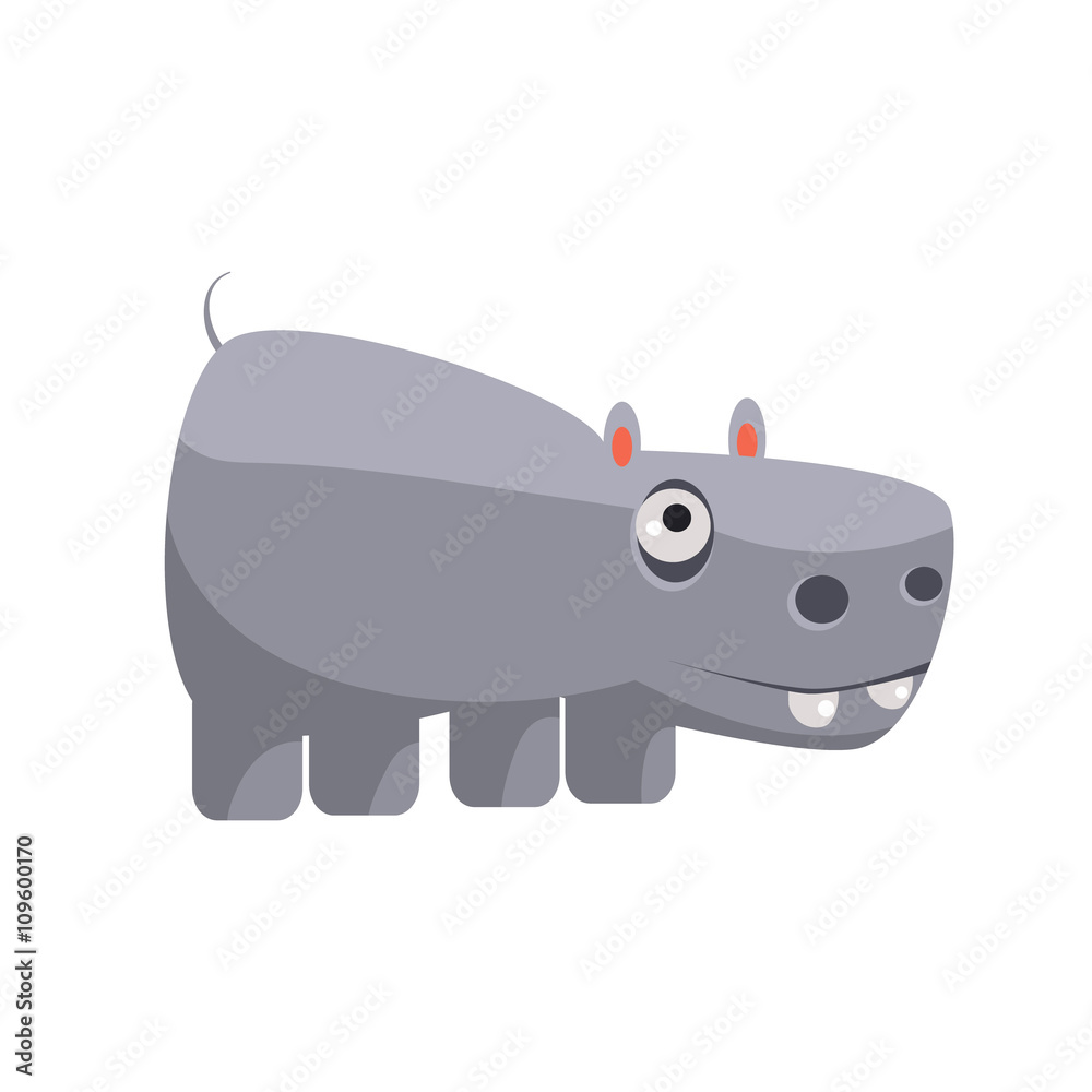 Poster hippo funny illustration