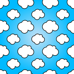 Clouds in blue sky. Nature sunny summer background