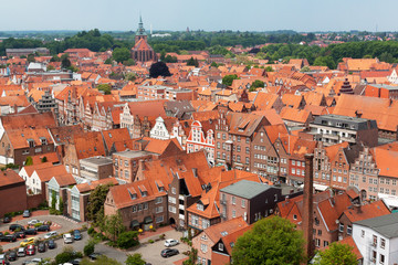 Fototapeta na wymiar view of Lueneburg old center, Lower Saxony, Germany