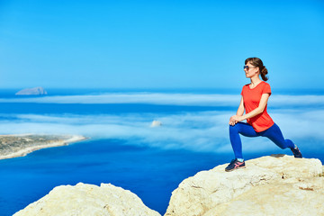 young woman at early morning