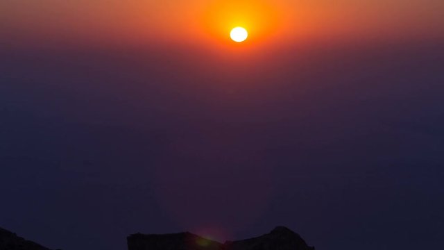 Sunset with rocks timelapse. Jebel Hafeet is a mountain located primarily in the environs of Al Ain and offers an impressive view over the city.