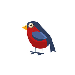 Bullfinch Simplified Cute Illustration