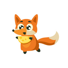 Fox Holding Piece Of Cheese