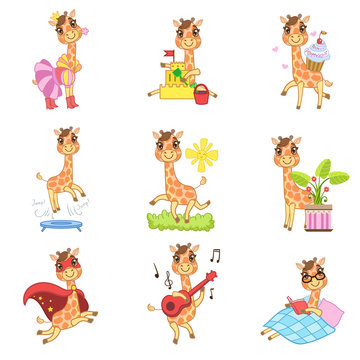 Cute Giraffe Cartoon Collection