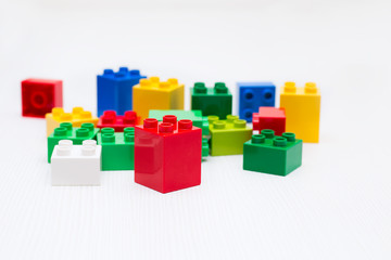 plastic toy bricks