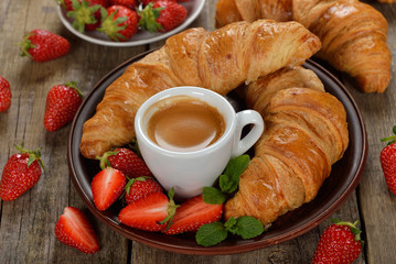 Croissant and a cup of espresso